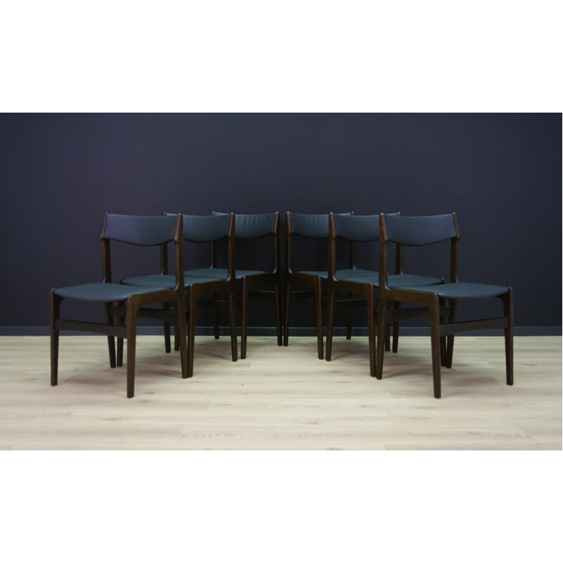 Set of 6 vintage danish chairs in oak - 1960s