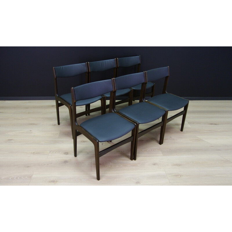 Set of 6 vintage danish chairs in oak - 1960s