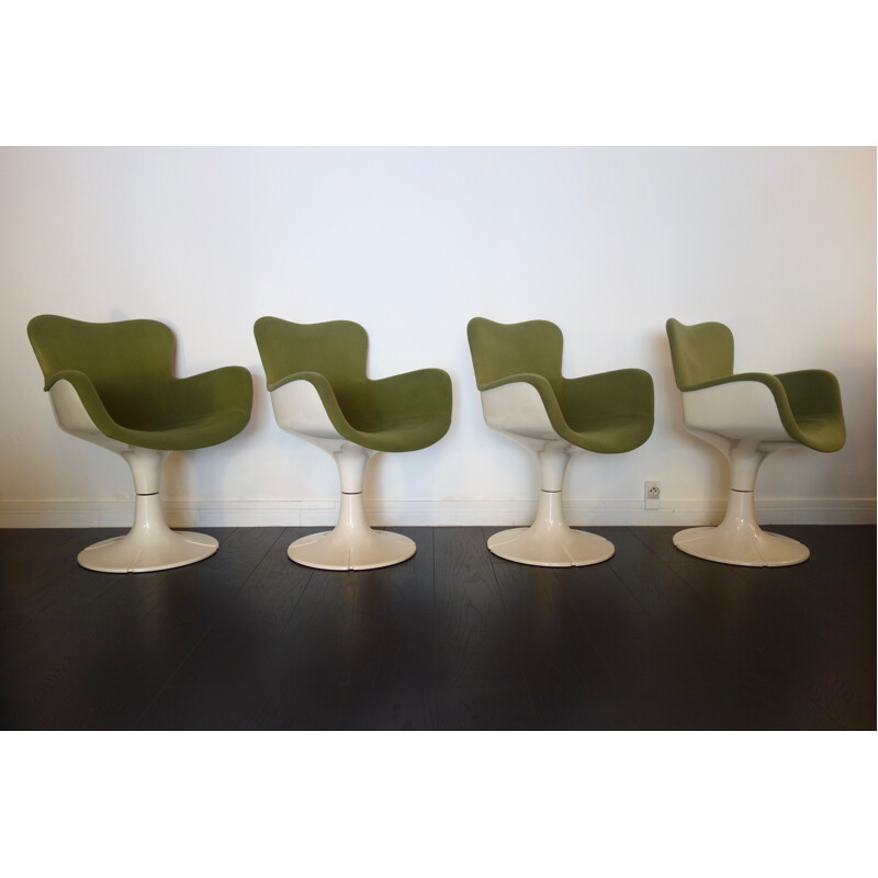 Set of 4 mid-century Clover chairs by Christian Adam for Airborne - 1970s