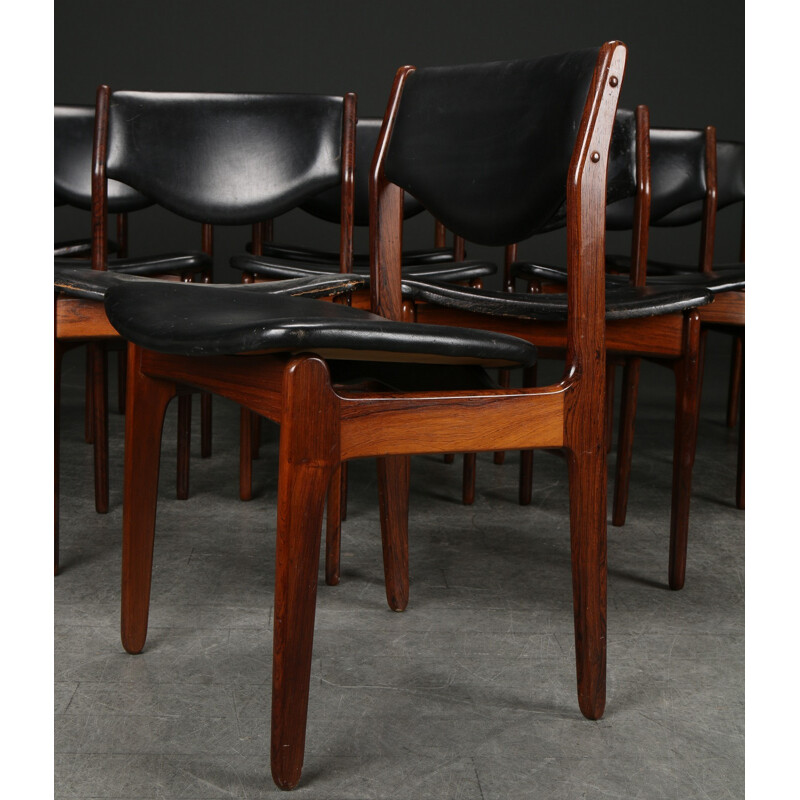 Set of 9 mid-century Rosewood Chairs - 1960s