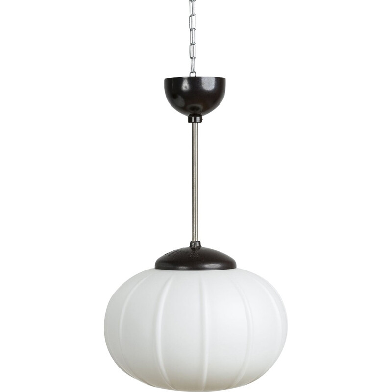 Suspension vintage en verre blanc - 1970