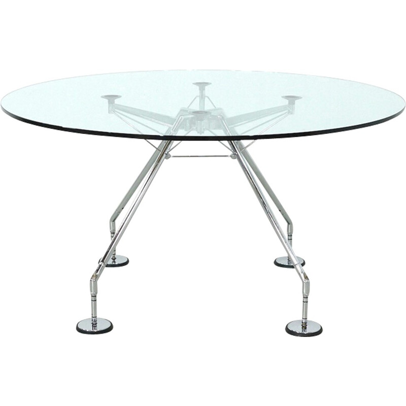 Vintage glass table by Sir Norman Foster for Tecno SPA - 1980s