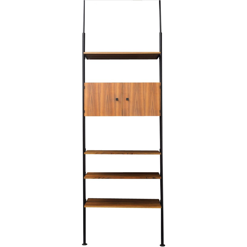 Vintage shelf room divider with telescopic poles - 1960s