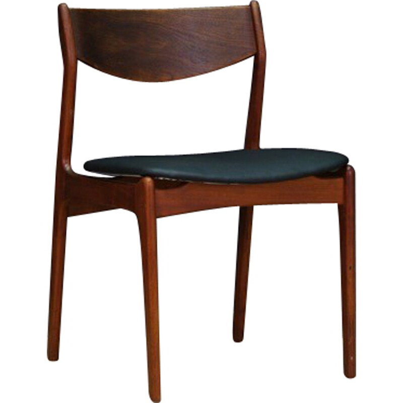 Chaise noire scandinave vintage - 1960