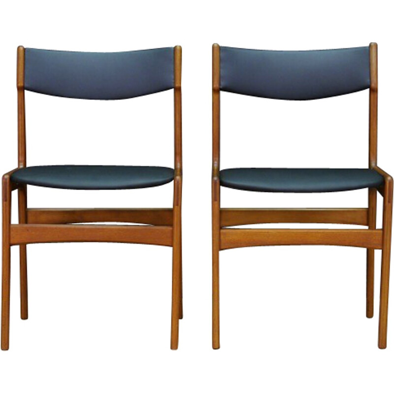 Set of 2 vintage scandinavian chairs in teak - 1970s
