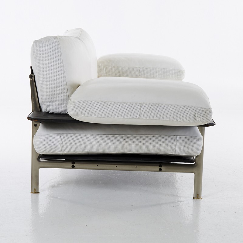 Vintage Diesis Sofa in White Leather by Citterio & Nava for B&B - 1980s