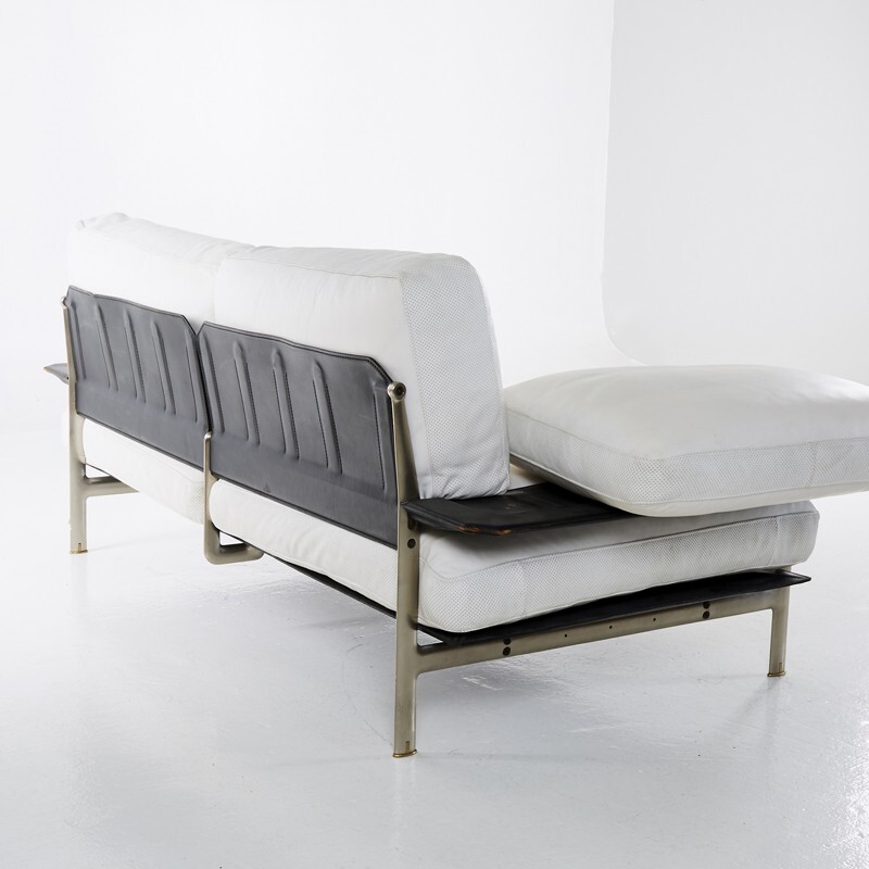 Vintage Diesis Sofa in White Leather by Citterio & Nava for B&B - 1980s