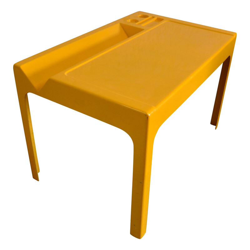 Desk "Ozoo" in polyster and orange fiberglass, Marc BERTHIER - 1960s