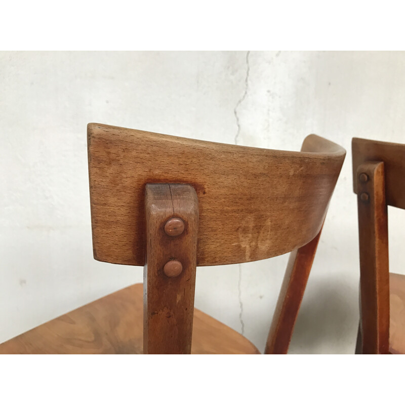 Set of 12 mid-century Baumann bistro chairs - 1950s