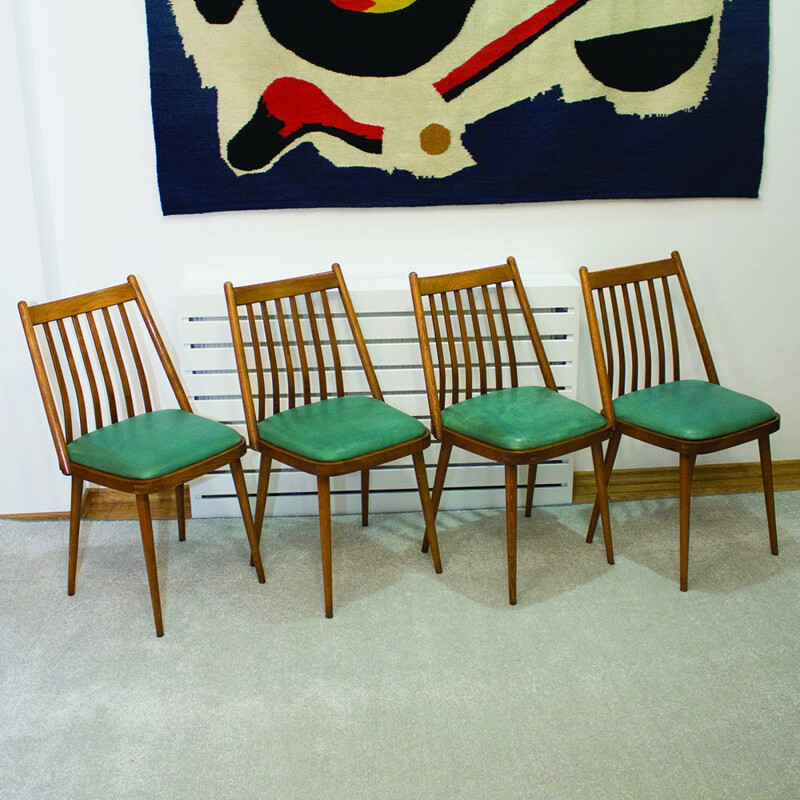 Mid-century Hungarian dining chairs designed by Gábriel Frigyes for SZKIV Budapest - 1950s