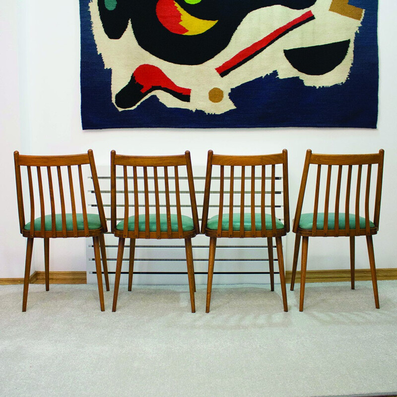 Mid-century Hungarian dining chairs designed by Gábriel Frigyes for SZKIV Budapest - 1950s