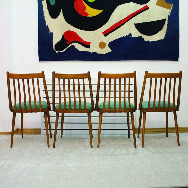 Suite de 4 Chaises à repas vintage conçues par Gábriel Frigyes pour SZKIV Budapest - 1957