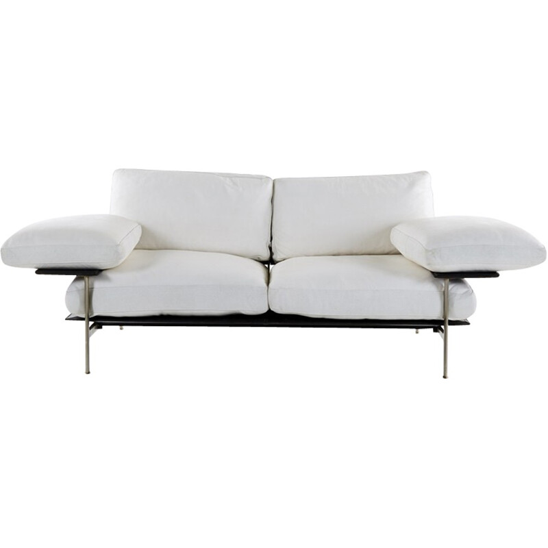 Vintage Diesis Sofa in White Leather by Citterio & Nava for B&B - 1980s