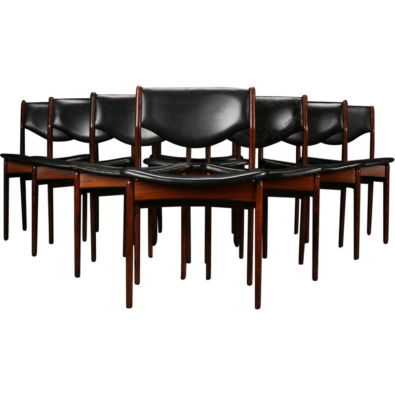 Set of 9 mid-century Rosewood Chairs - 1960s