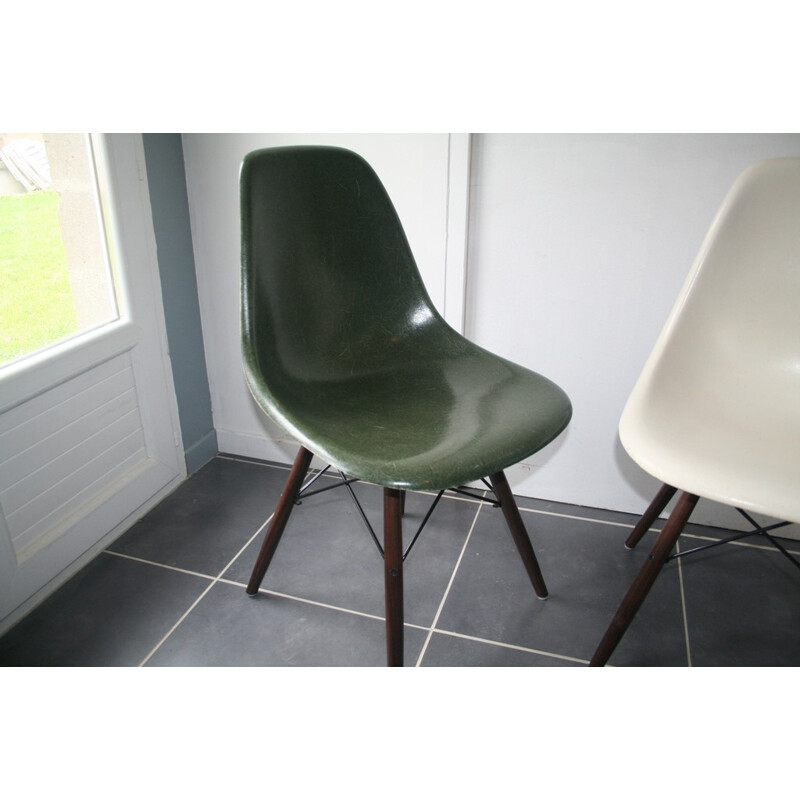 DSW forest green chair in fibreglass, EAMES - 1960s