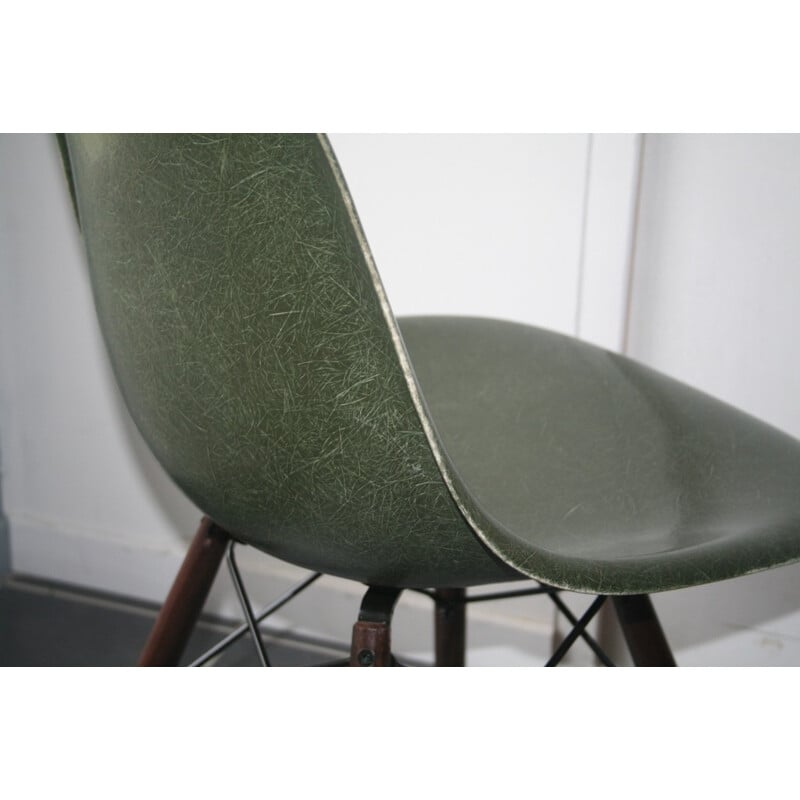 DSW forest green chair in fibreglass, EAMES - 1960s