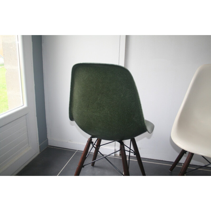 Chaise DSW forest green, EAMES - années 60