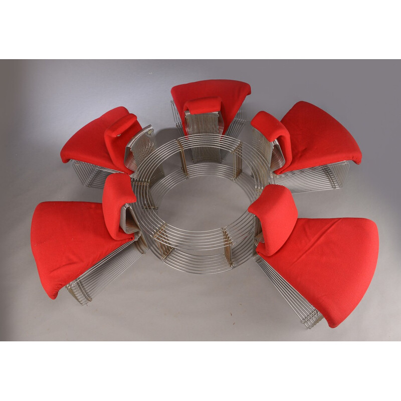 Vintage set of sofas and table by Verner Panton - 1970s