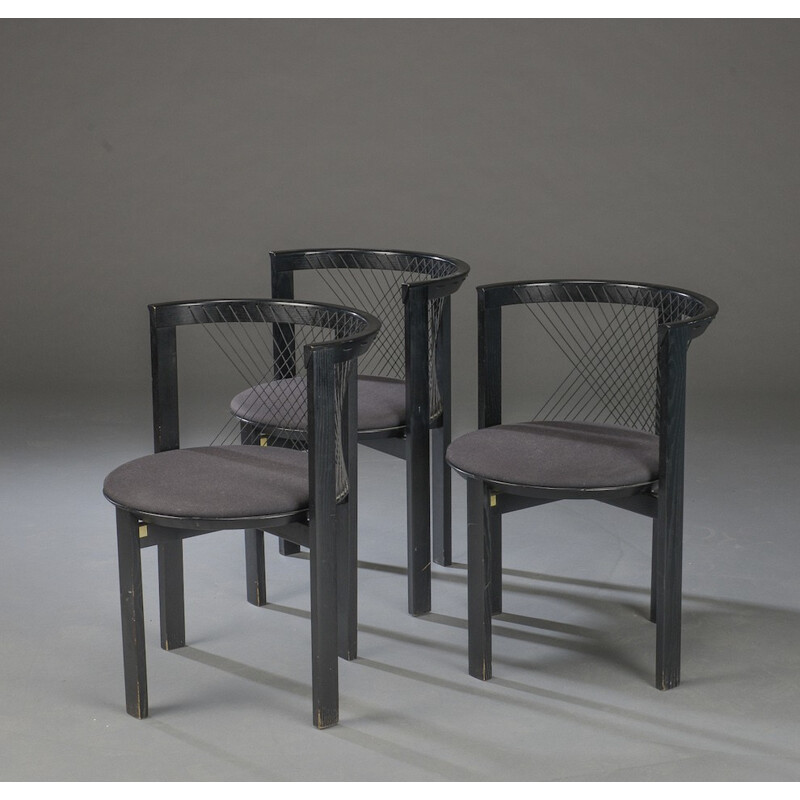 Suite de 3 chaises "String" Vintage par Niels Jørgen Haugesen pour Tranekaer - 1980