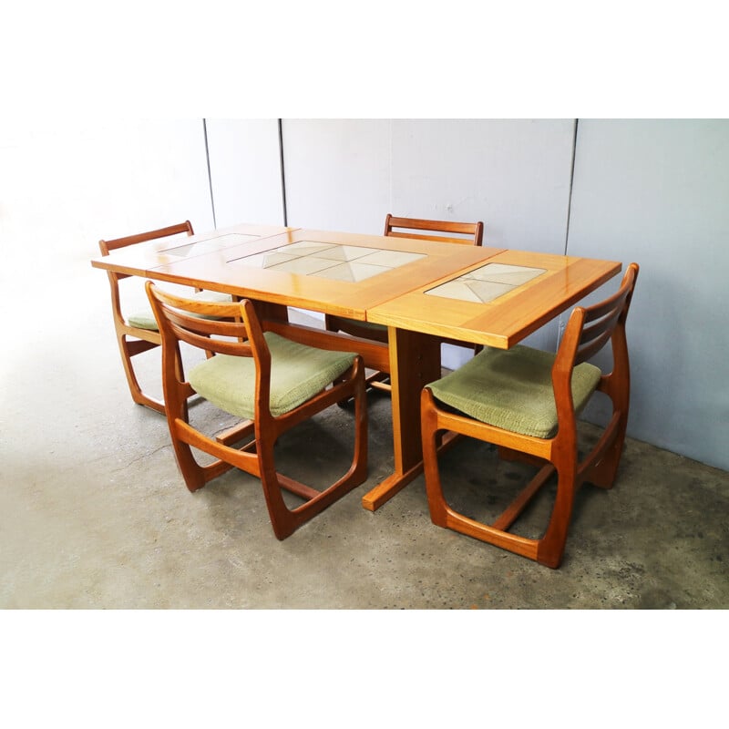 Table à repas vintage carrelée & ses 4 chaises - 1960