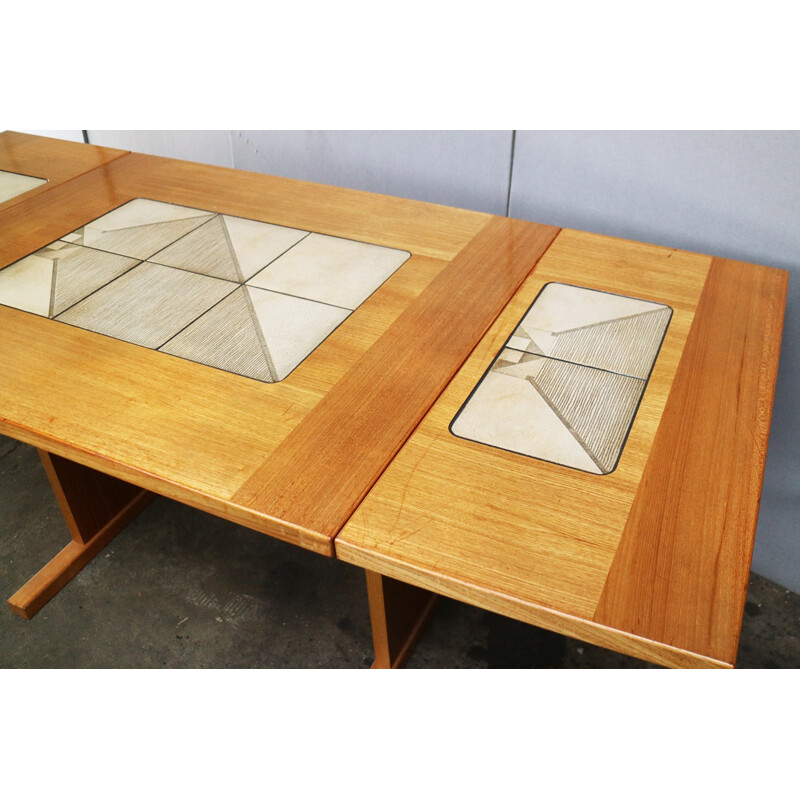 Vintage tiled dining table and 4 dining chairs - 1960s