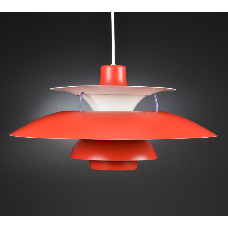 Red hanging lamp "PH50" by P. Henningsen for Louis Poulsen - 1958