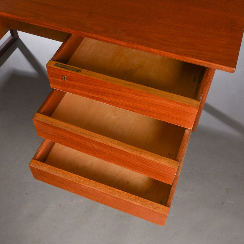 Vintage 6 drawer-desk in teak - 1960s