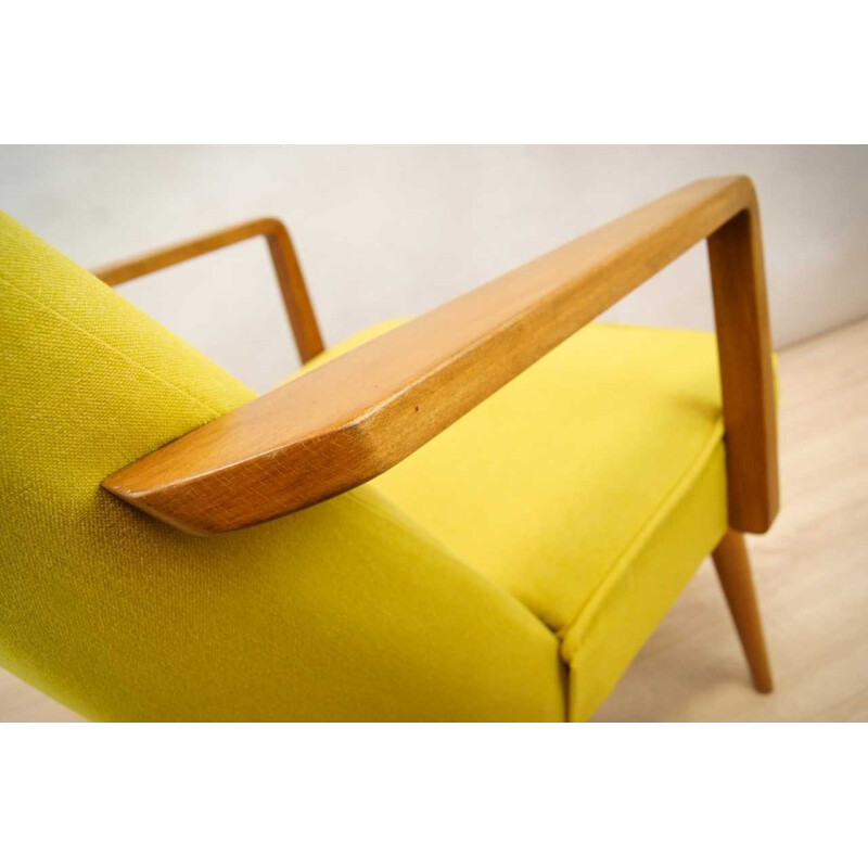 Vintage set of 2 yellow armchairs - 1960s