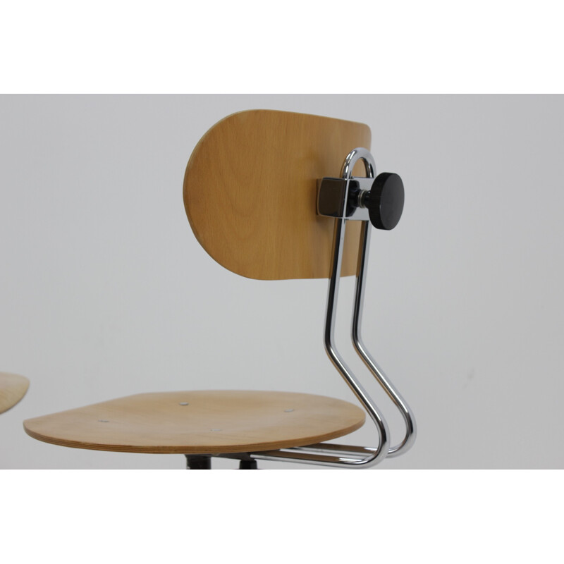 Ensemble de chaises de bureau chromées vintage - 1970