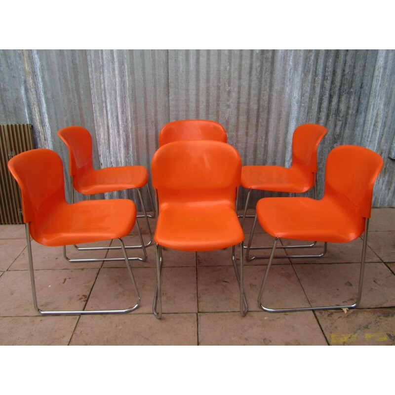 Set of 6 SM 400 Swing Chairs, Gerd LANGE - 1960s