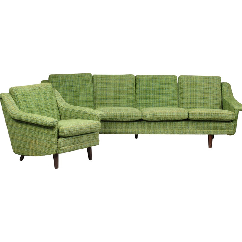 Vintage green set of sofa - 1960s