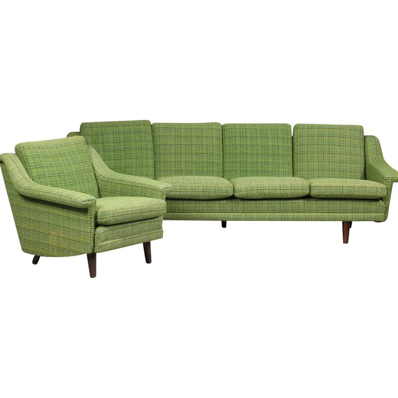 Vintage green set of sofa - 1960s
