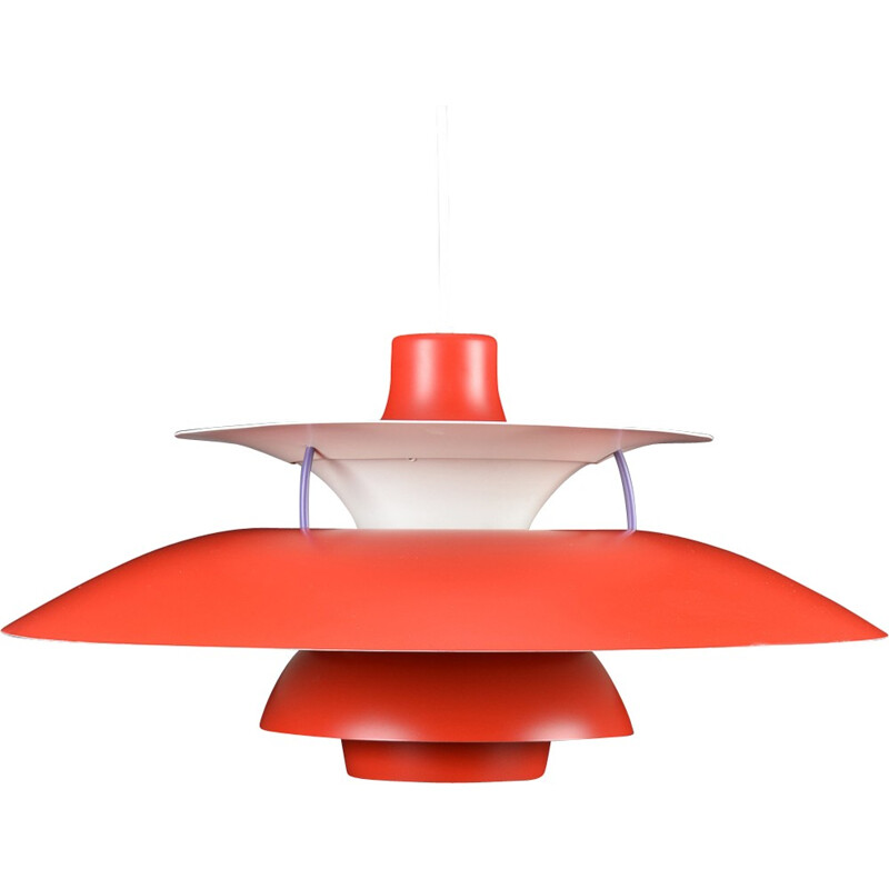 Red hanging lamp "PH50" by P. Henningsen for Louis Poulsen - 1958