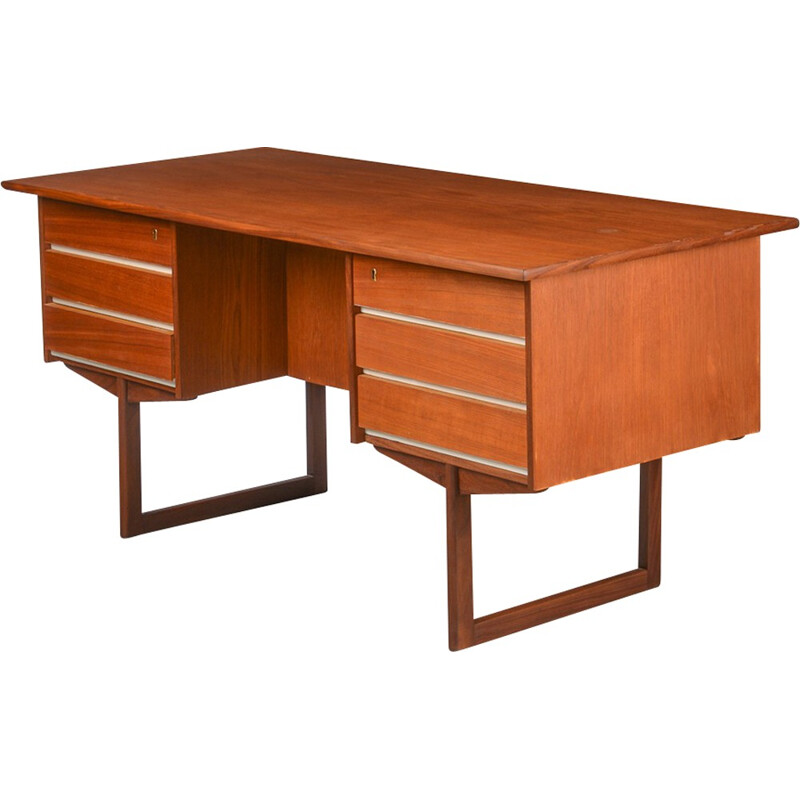 Vintage 6 drawer-desk in teak - 1960s