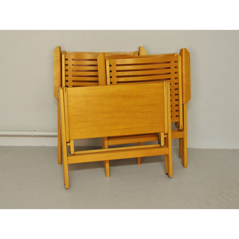 Rex Folding Chairs & Table Set by Niko Kralj - 1950s 