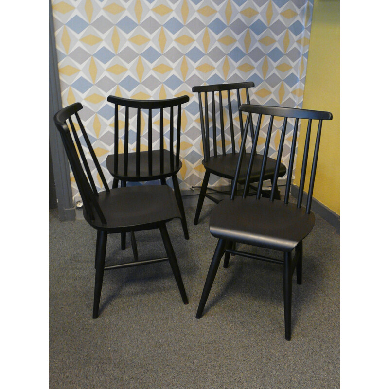 Suite of 4 "Fanett" chairs, Ilmari TAPIOVAARA - 1950s