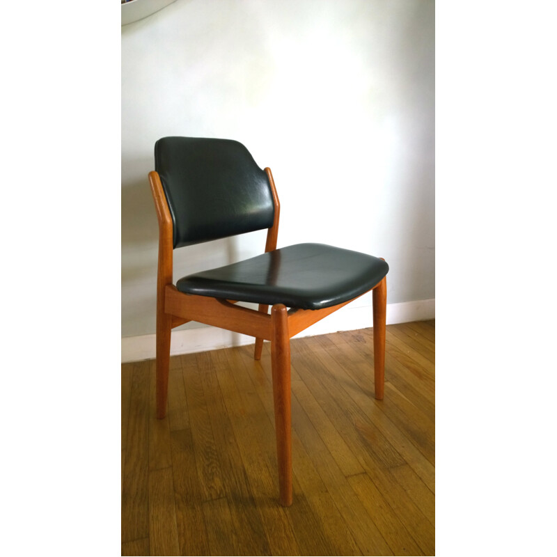 Set of 6 chairs 62S in teak and leather, Arne VODDER - 1960s