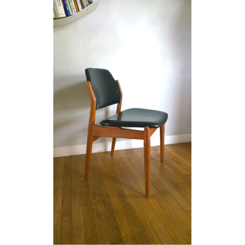 Set of 6 chairs 62S in teak and leather, Arne VODDER - 1960s
