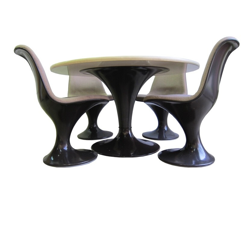 Table à repas "Orbit" & 5 chaises par Farmer & Grunder pour Herman Miller - 1971