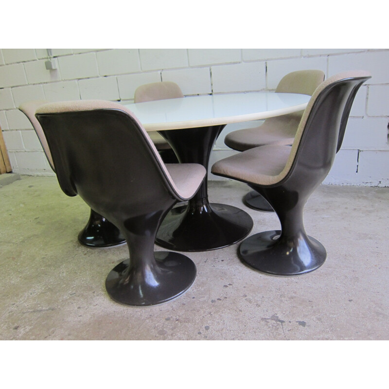 "Orbit" dining set table & 5 chairs by Farmer & Grunder for Herman Miller - 1971