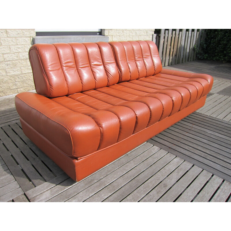 Sofa Daybed "DS85" in leather by De Sede - 1960s                                               De Sede ds-85 sofadaybed 