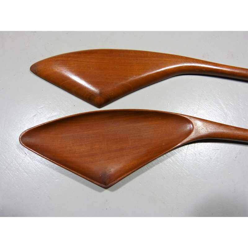 Vintage Danish Teak Salad Bowl & Cutlery - 1960s