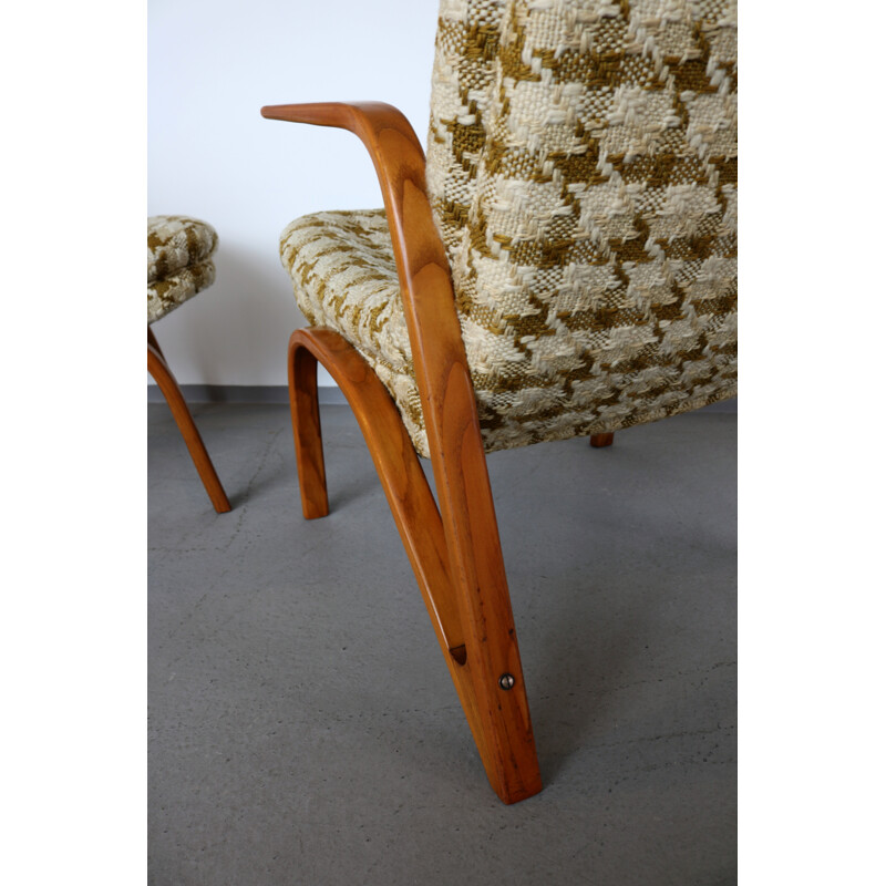 Paire de chaises vintages en bois de frêne de Paul Bode pour Federholz-Gesellschaft, 1950
