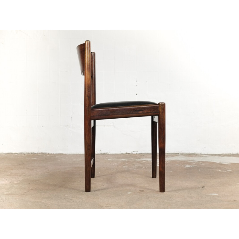 Vintage set of 4 chairs in rosewood and leather by Arne Vodder for Sibast - 1960s