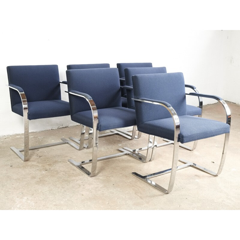 Vintage Set of 6 "BRNO" chairs by Ludwig Mies van der Rohe for Knoll International - 1930s