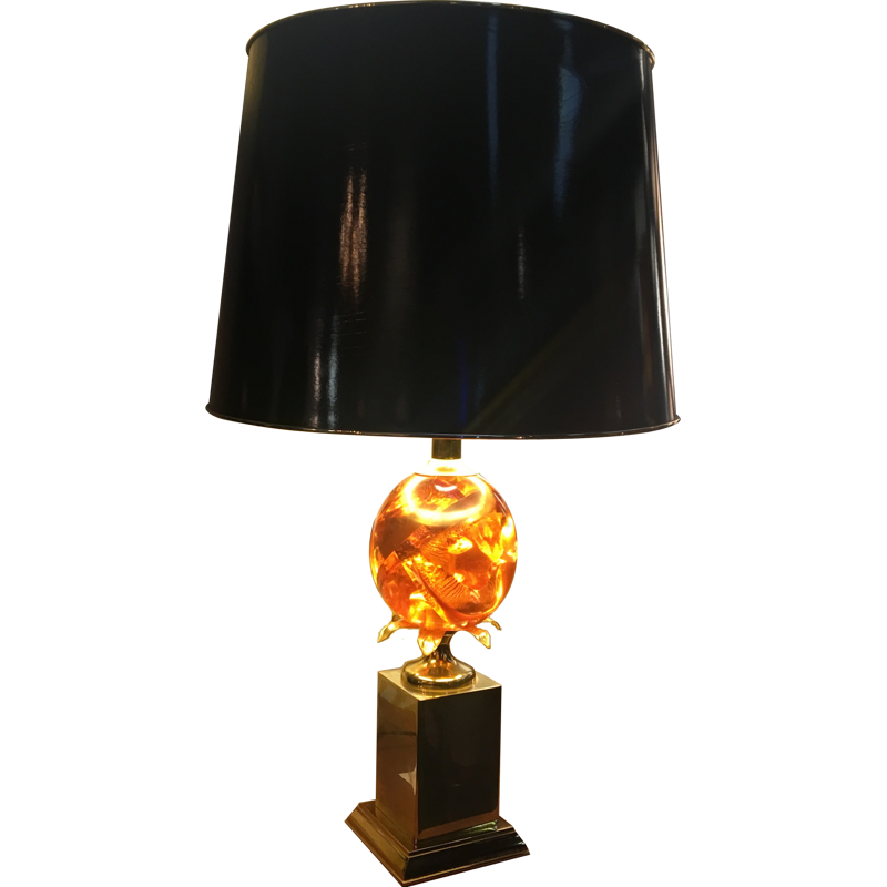 Lampe oeuf en résine fractale vintage par Kolarz pour La Maison Dauphin - 1960