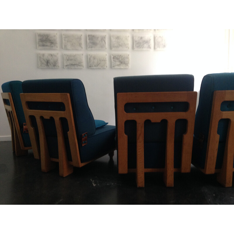 Vintage set of "Votre Maison" low chairs by Guillerme and Chambron - 1960s