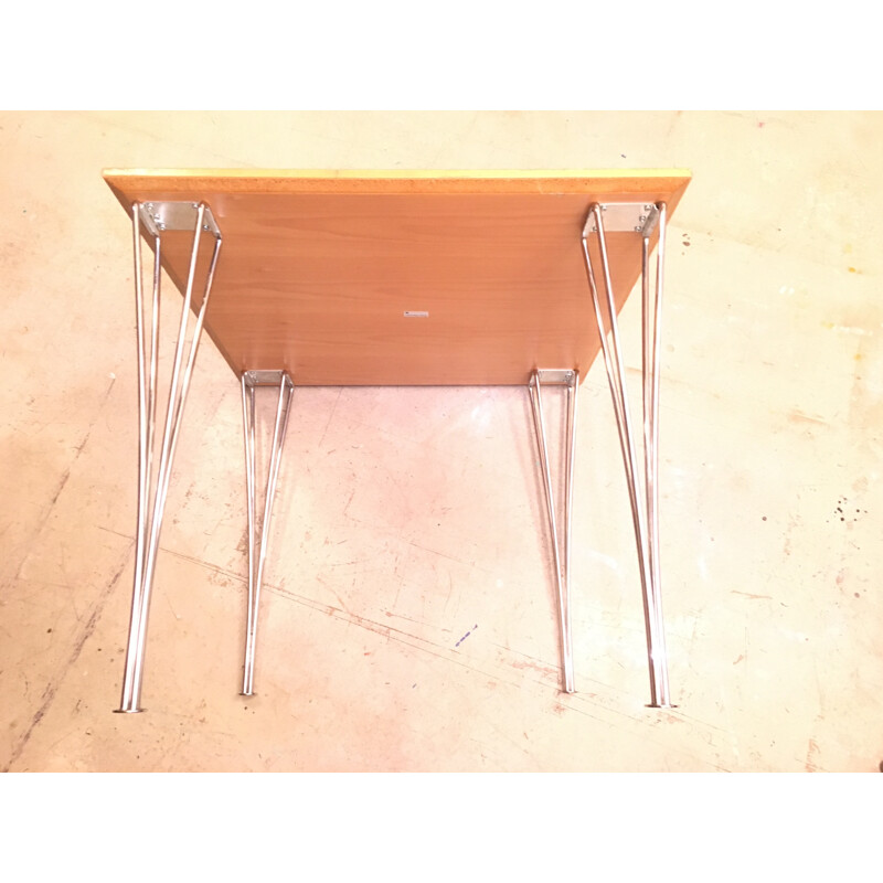 Mesa Square Span Leg de madera de fresno por Piet Hein Eek para Fritz Hansen, 1970