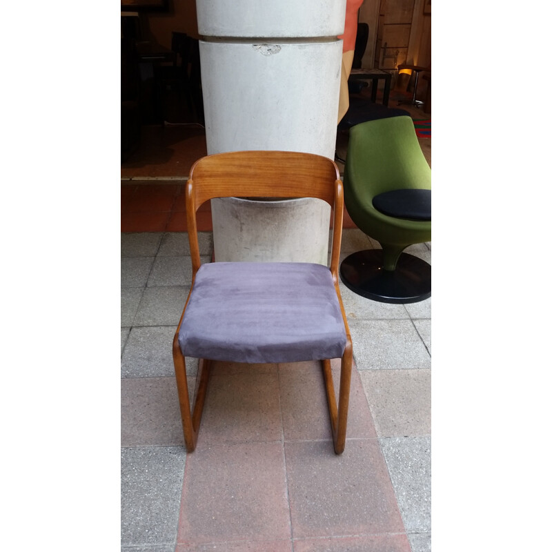 Vintage set of 4  "Sled" Baumann chairs - 1970s
