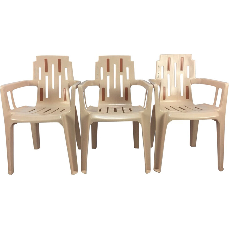 Vintage Set of 3 Boston Garden Chairs by Pierre Paulin for Herny Massonnet Stamp - 1980s